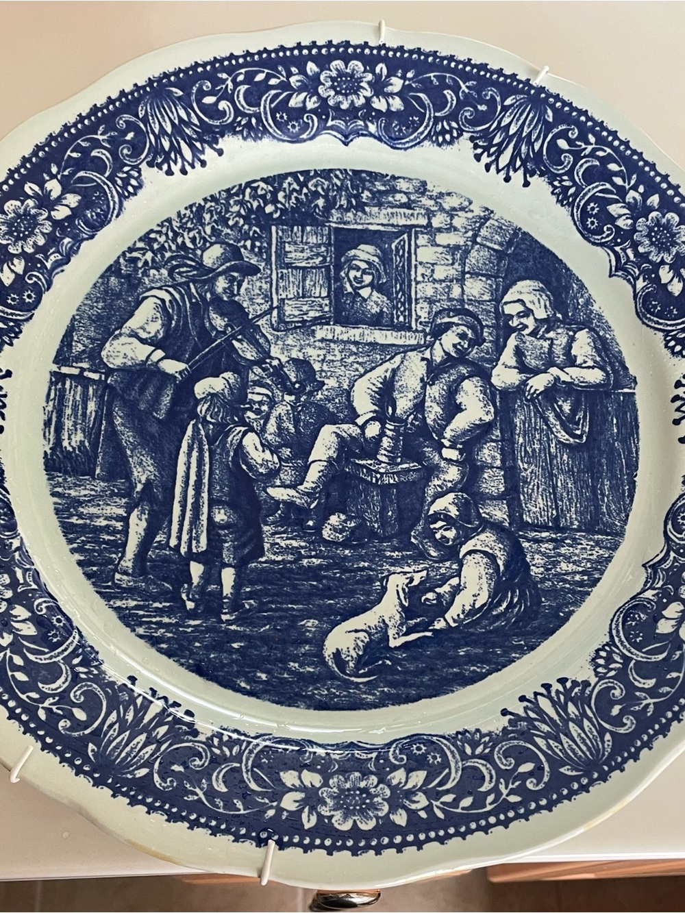 Boch Vintage-Style Ceramic Wall Plate with detachable spring for wall mounting